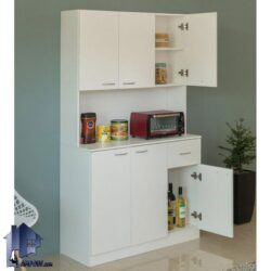 کابینت CSJ119 دارای کشو و قفسه که به عنوان ویترین و کمد ظرف و میز بار، قهوه ساز و ماکروفر در آشپزخانه و کافی شاپ و رستوران استفاده میشود.