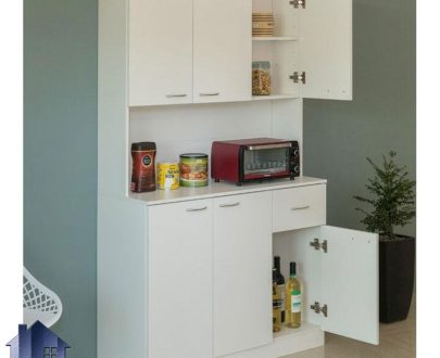 کابینت CSJ119 دارای کشو و قفسه که به عنوان ویترین و کمد ظرف و میز بار، قهوه ساز و ماکروفر در آشپزخانه و کافی شاپ و رستوران استفاده می‌شود.