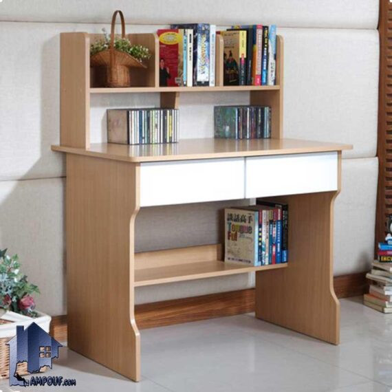 میز تحریر SDJ371 با طراحی کشو دار و قفسه و کتابخانه دار که به عنوان میز لپ تاپ و کامپیوتر و میز گیمینگ و مطالعه در اتاق کار استفاده میشود
