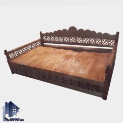 تخت سنتی هشت نفره TrK281 که به عنوان تخت چوبی باغی، قهوه خانه ای و سفره خانه ای در فضای باز منازل و کافی شاپ و رستوران استفاده میشود