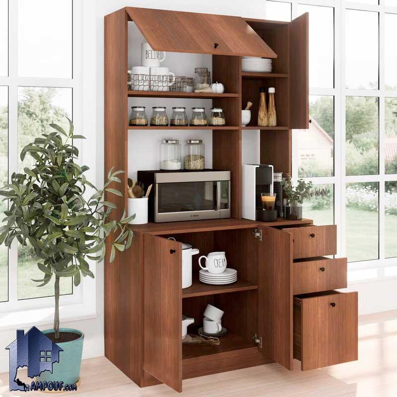 کابینت CSJ124 دارای میز بار قهوه ساز و ماکروویو (ماکروفر) و کمد و کشو ظرف که در قسمت آشپزخانه و پذیرایی و کافی شاپ و رستوران استفاده میشود.