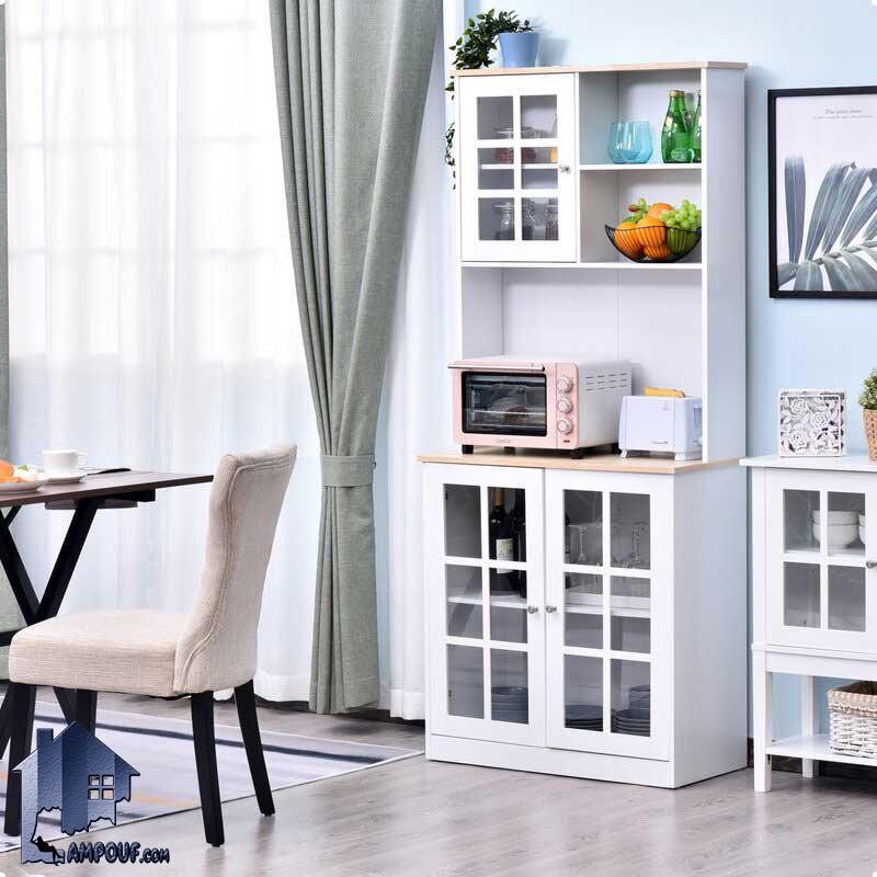 CSJ125 (1) کابینت CSJ125 دارای قفسه و درب شیشه ای که به عنوان میز بار و قهوه ساز و ماکروفر (ماکروویو) در آشپزخانه و پذیرایی و کافی شاپ استفاده میشود