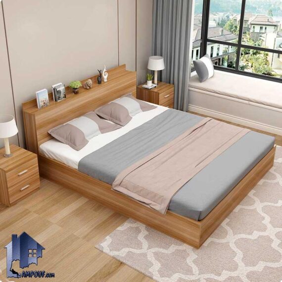 تخت خواب دو نفره DBJ172 به صورت تاج باکس که به عنوان سرویس خواب و تختخواب دونفره کینگ و کوئین در اتاق خواب بزرگسال استفاده می‌شود.