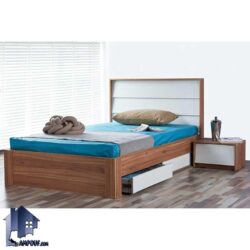 تخت خواب یک نفره SBJ188 دارای کشو و تاج منحصر به فرد که به عنوان تختخواب و باکس و سرویس خواب یکنفره دراور دار در اتاق خواب استفاده می‌شود