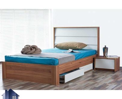 تخت خواب یک نفره SBJ188 دارای کشو و تاج منحصر به فرد که به عنوان تختخواب و باکس و سرویس خواب یکنفره دراور دار در اتاق خواب استفاده می‌شود