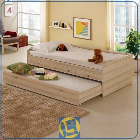 تخت خواب یک نفره SBJ190 دارای کشو و دراور و تخت کوشویی مهمان که به عنوان تخت دوطبقه و دونفره کمجا در کنار سرویس خواب در اتاق قرار می‌گیرد. تختخواب اصلی‌ترین رکن هر اتاق خواب است. دیگر اقلام سرویس خواب با توجه به تخت خواب مورد نظر انتخاب و ست می‌شوند.
