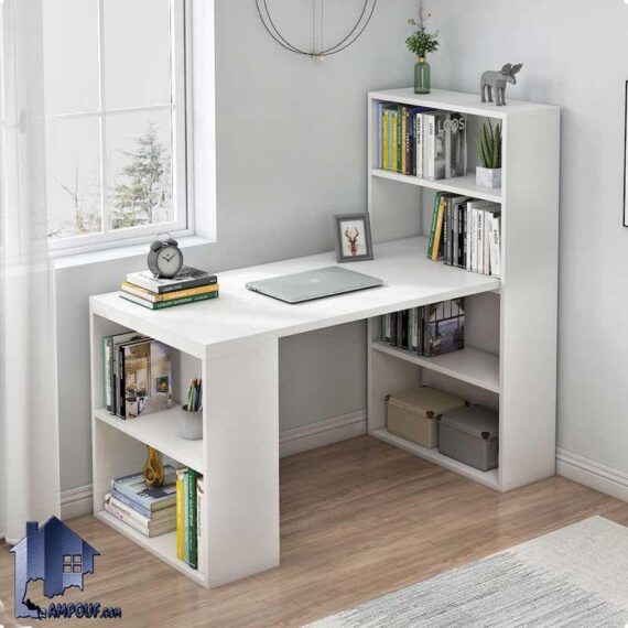 میز تحریر SDJ373 دارای کتابخانه و قفسه که به عنوان میز کامپیوتر و لپ تاپ و میز کار و گیمینگ در کنار سرویس خواب در اتاق استفاده می‌شود