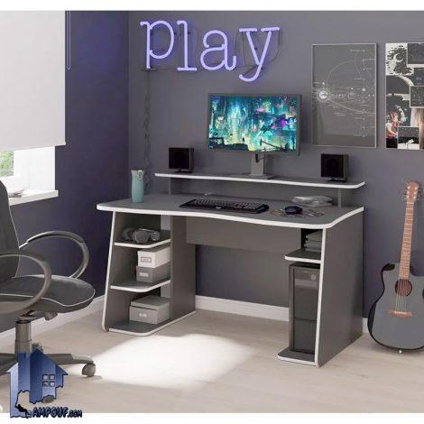 میز گیمینگ SDJ416 به صورت قفسه دار که به عنون میز بازی کامپیوتری و رایانه ای و یا میز کامپیوتر و تحریر در اتاق نوجوان و بزرگسال قرار می‌گیرد