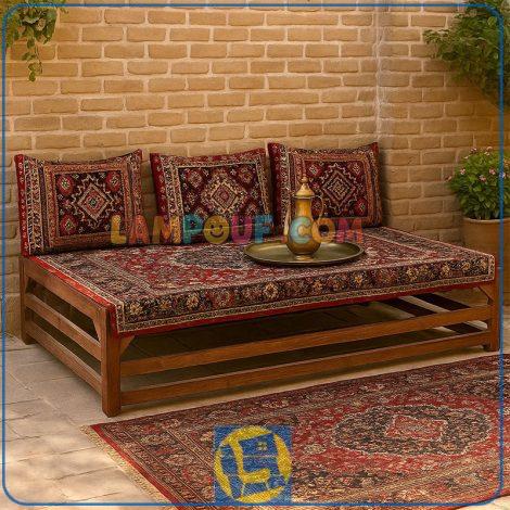 تخت سنتی چهار نفره TrK289 که به عنوان تخت چوبی و باغی قهوه خانه ای در فضای باز منازل و رستوران و کافی شاپ و سفره خانه ها استفاده می‌شود.