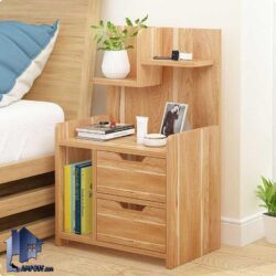 پاتختی BSTJ132 دارای کشو و دراور و به صورت قفسه دار که به عنوان میز تلفن و آباژور و میز کنار تخت خواب و سرویس خواب در اتاق قرار میگیرد