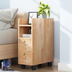 پاتختی BSTJ133 دارای قفسه و کشو و به صورت چرخ دار که به عنوان دراور کوچک و میز تلفن و آباژور در کنار سرویس خواب و یا مبلمان استفاده میشود