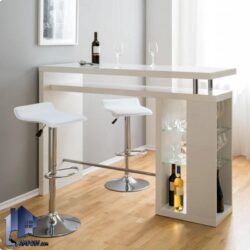 میز بار BTJ144 به صورت قفسه دار که به عنوان میز اپن و بار آشپزخانه و پذیرایی و کافی شاپ و رستوران مورد استفاده قرار می‌گیرد
