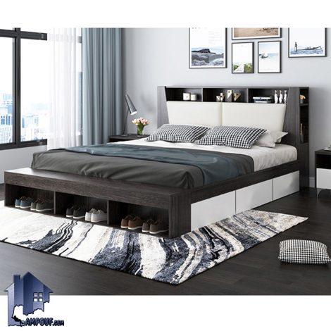 تخت خواب دو نفره DBJ175 دارای دراور، کشو و به صورت قفسه دار، ویترین دار با سایز های کینگ و کوئین که در کنار سرویس خواب در اتاق استفاده می‌شود