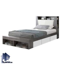 تخت خواب یک نفره SBJ198 دارای قفسه و به صورت کشو دار که به عنوان تختخواب و سرویس خواب یکنفره در اتاق خواب بزرگسال و نوجوان استفاده می‌شود.