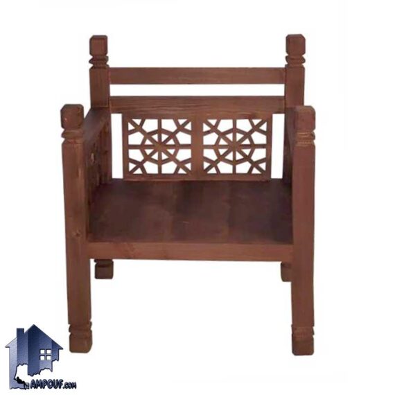صندلی سنتی TrK287 دارای گره چینی که به عنوان تخت یک نفره باغی و قهوه خانه ای در فضای باز و داخل منازل و رستوران و کافی شاپ استفاده می‌شود