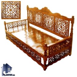 تخت سنتی چهار نفره TrK295 دارای گره چینی که به عنوان تخت چوبی باغی، قهوه خانه ای در فضای باز منازل، کافی شاپ و سفره خانه ها استفاده می‌شود