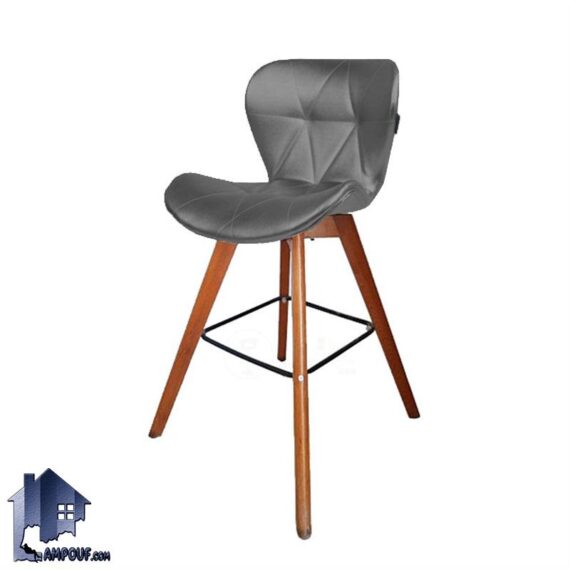 صندلی اپن زین اسبی BSO819 با پایه چوبی که در کنار انواع میز بار و کانتر و پیشخوان در آشپزخانه و پذیرایی و کافی شاپ و رستوران قرار می‌گیرد