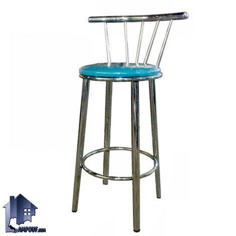 صندلی اپن BSV101 پایه فلزی با نشیمن چرمی که به عنوان صندلی کانتر در کنار میز بار آشپزخانه، پذیرایی، کافی شاپ، رستوران و فضای باز قرار می‌گیرد.