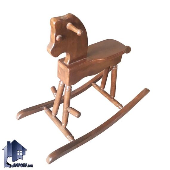 صندلی راک اسبی RCA110 به صورت صندلی راحتی و اسباب بازی اسب چوبی که در اتاق کودک و آتلیه عکاسی و مهد کودک و محیط بازی کودکان استفاده می‌شود.