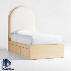 تخت خواب یک نفره SBJ201 به صورت کشو دار و دراور دار که به عنوان تختخواب یکنفره نوجوان و بزرگسال در منار سرویس خواب در اتاق خواب قرار می‌گیرد.