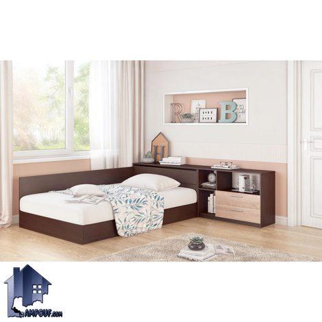 تخت خواب یک نفره SBJ203 به صورت تاج دار با درب داشبردی و قفسه که به عنوان تختخواب یکنفره در کنار سرویس خواب در اتاق خواب قرار می‌گیرد.