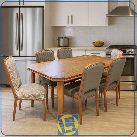 ست میز نهارخوری DTB76 به همراه صندلی که به عنوان ناهار خوری و غذا خوری چوبی در آشپزخانه و پذیرایی و کافی شاپ و رستوران استفاده میشود.