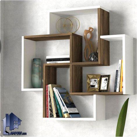شلف SCJ211 چوبی قابل نصب به دیوار که به عنوان باکس و قفسه و کتابخانه و ویترین برای تزئین دیوار پذیرایی و اتاق خواب مورد استفاده قرار می‌گیرد.