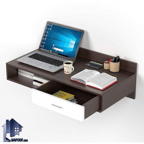 میز تحریر دیواری SDJ392 که به عنوان میز کار و میز کامپیوتر و لپ تاپ و مطالعه به صورت کمجا و کشو دار در کنار سرویس خواب در اتاق قرار می‌گیرد.