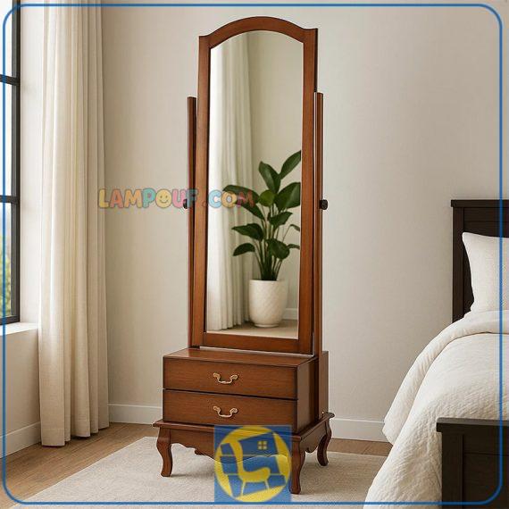 آینه قدی SMA191 دارای تنظیم زاویه که به عنوان آینه ایستاده، میز آرایش، گریم و توالت کشو دار در کنار سرویس خواب در اتاق و پذیرایی قرار می‌گیرد.