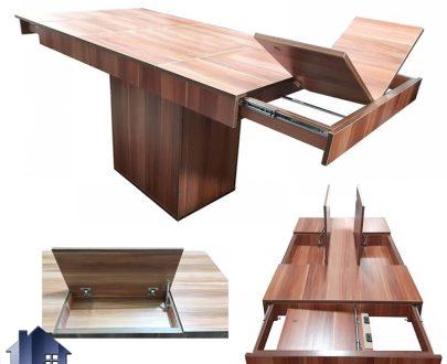 میز تبدیلی 8 به 12 مدل DTB78 که به عنوان میز نهار خوری آشپزخانه و پذیرایی در کنار انواع صندلی ناهار خوری و غذا خوری استفاده می‌شود.