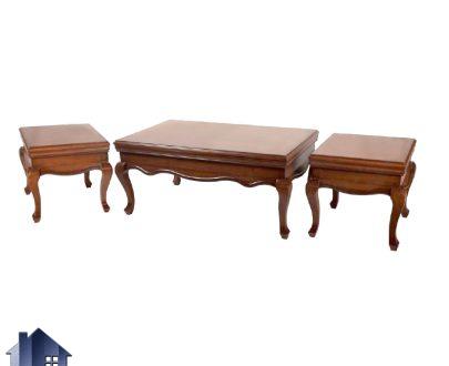 میز جلومبلی HOA05 به صورت چوبی دارای دو عدد عسلی که به عنوان میز جلوی مبلمان در پذیرایی و تی وی روم و سالن های انتظار اداری استفاده می‌شود.