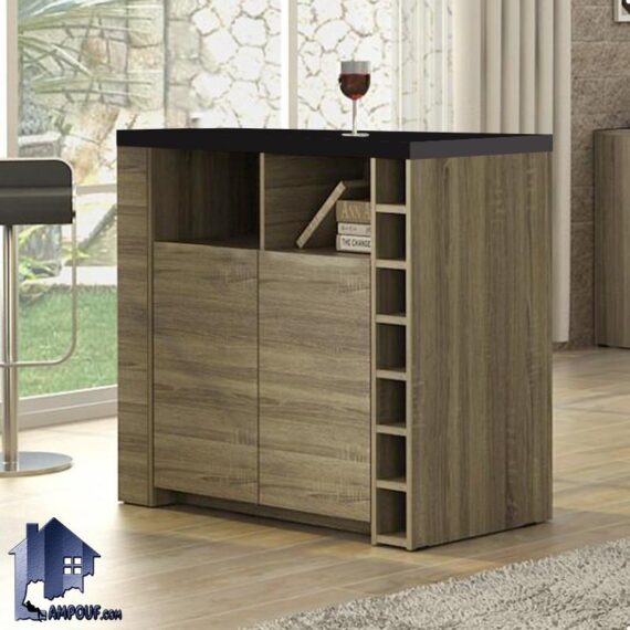 میز بار BTJ151 دارای قفسه و به صورت درب دار که به عنوان کابینت و میز کانتر و پیشخوان در آشپزخانه و پذیرایی و کافی شاپ استفاده می‌شود.