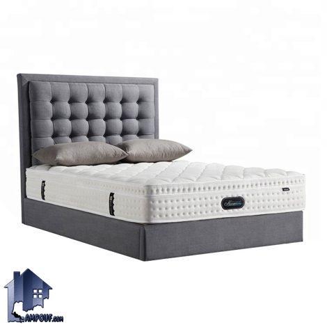 تخت خواب دو نفره DBD113 با طراحی چستر و لمسه دوزی شده که به عنوان ست تاج باکس و تختخواب دونفره کینگ و کوئین در اتاق خواب قرار می‌گیرد.