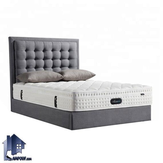 تخت خواب دو نفره DBD113 با طراحی چستر و لمسه دوزی شده که به عنوان ست تاج باکس و تختخواب دونفره کینگ و کوئین در اتاق خواب قرار میگیرد.