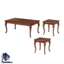 میز جلومبلی HOB162 دارای دو عسلی چوبی که به عنوان میز و اتومان پذیرایی در تی وی روم و جلوی مبلمان خانگی و اداری استفاده میشود.