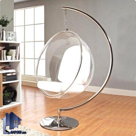 تاب ریلکسی شیشه ای SAS103 نشیمن دار دارای حباب رنگی که در پذیرایی و اتاق خواب و بالکن و تراس و فضای باز و آتلیه عکاسی استفاده میشود.