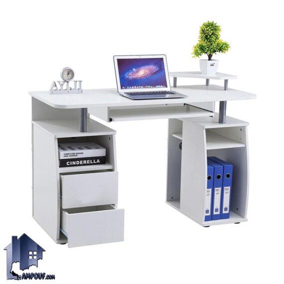 میز گیمینگ SDJ429 کشو دار دارای قفسه که به عنوان میز تحریر و کامپیوتر و بازی و لپ تاپ و میز کار در کنار سرویس خواب در اتاق قرار میگیرد.