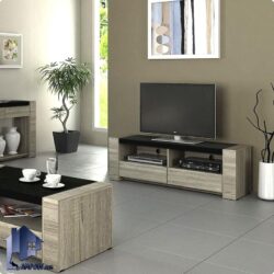 میز تلویزیون مدل TTJ107 کشو دار که به عنوان زیر تلویزیونی و اتومان ال سی دی LCD و ال ای دی LED در تی وی روم و پذیرایی استفاده میشود.