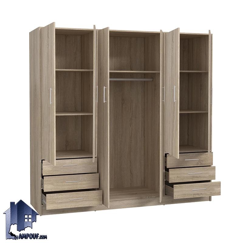 LHJ342 (1) کمد جالباسی LHJ342 دارای میله آویز رگال لباس و به صورت قفسه دار و کشو دار که به عنوان کمد دیواری در کنار سرویس خواب در اتاق استفاده میشود.