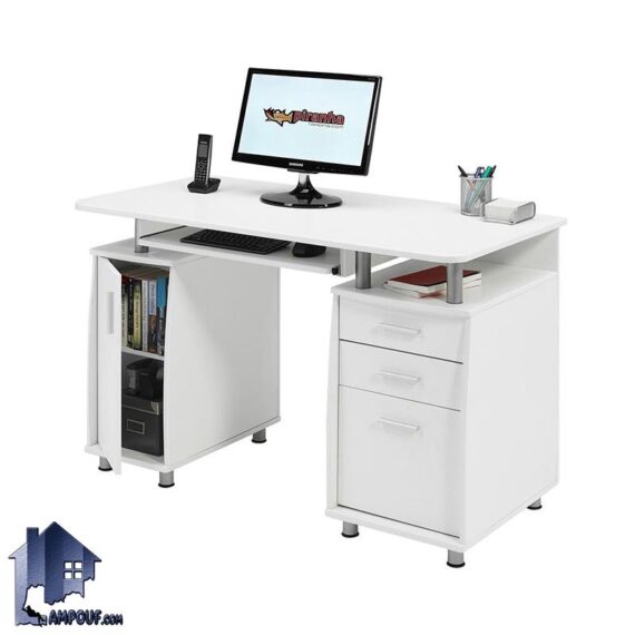 میز تحریر SDJ108 دارای کشو، کتابخانه قفسه دار، صفحه کیبورد کشویی که به عنوان میز کامپیوتر، لپ تاپ، میز کار کنار سرویس خواب قرار میگیرد.