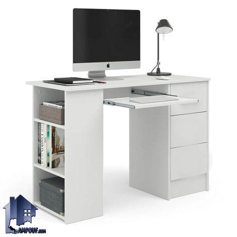 میز لپ تاپ SDJ111 دارای قفسه و به صورت کشو دار که به عنوان میز کامپیوتر و تحریر و میز کار و گیمینگ در کنار سرویس خواب در اتاق قرار میگیرد.