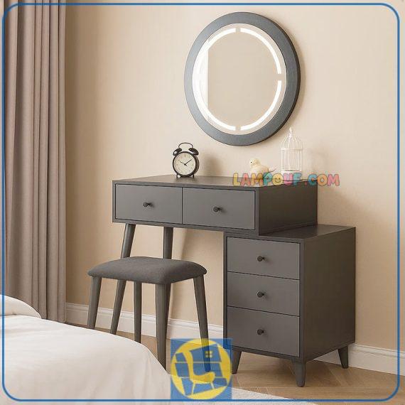 میز آرایش لامپ دار DJ631 دارای آینه رینگ لایت یا دیلایت با نور مخفی که به عنوان میز گریم و توالت هالیوودی و کنسول و دراور استفاده می‌شود.