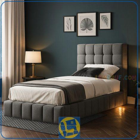 تخت خواب یک نفره SBD120 که به عنوان ست تاج باکس و تختخواب یکنفره لمسه شده و چستر در کنار سرویس خواب در اتاق نوجوان و بزرگسال قرار می‌گیرد.