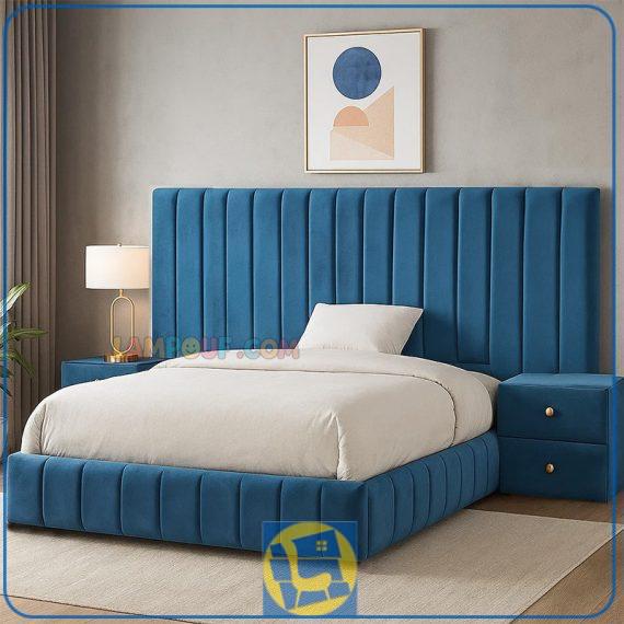 تخت خواب یک نفره SBRo413 با دو پاتختی که به عنوان سرویس خواب و تختخواب یکنفره لمسه شده یا ست تاج باکس در اتاق نوجوان و بزرگسال قرار می‌گیرد.