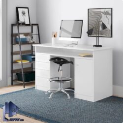 میز تحریر SDJ133 دارای کشو و کمد قفل دار و قفسه که به عنوان میز لپ تاپ و کامپیوتر، گیمینگ، ترید و میز کار در کنار سرویس خواب قرار می‌گیرد.
