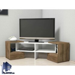 میز تلویزیون مدل TTJ117 با قابلیت چیدمان کنجی، گوشه ای که به عنوان زیر تلویزیونی، استند و براکت ال سی دی در تی وی روم و پذیرایی قرار می‌گیرد.