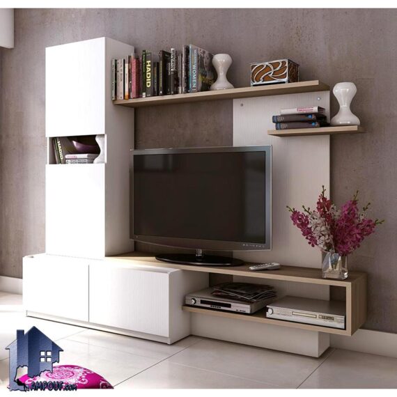 میز تلویزیون مدل TTJ118 دارای شلف و قفسه درب دار که به عنوان زیر تلویزیونی و استند و براکت LCD و LED در تی وی روم و پذیرایی استفاده میشود.