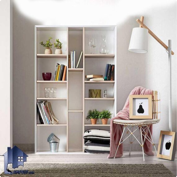 کتابخانه BCJ143 به صورت قفسه دار که به عنوان شلف و ویترین و کمد کتاب و جاکتابی و کمد اسباب بازی و لوازم تزئینی کنار سرویس خواب در اتاق خواب استفاده می‌شود.