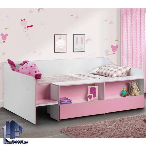 تخت خواب یک نفره SBJ223 دارای کتابخانه و قفسه و به صورت تختخواب یکنفره کشو دار که به عنوان تخت باکس و سرویس خواب کمجا در اتاق نوجوان و بزرگسال قرار میگیرد.