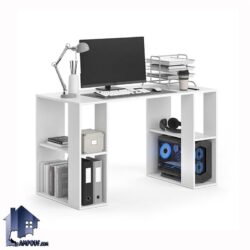 میز کامپیوتر SDJ139 دارای قفسه و جای کیس که به عنوان میز تحریر و لپ تاپ و گیمینگ و میز کار در کنار سرویس خواب در اتاق خواب نوجوان و بزرگسال قرار میگیرد.